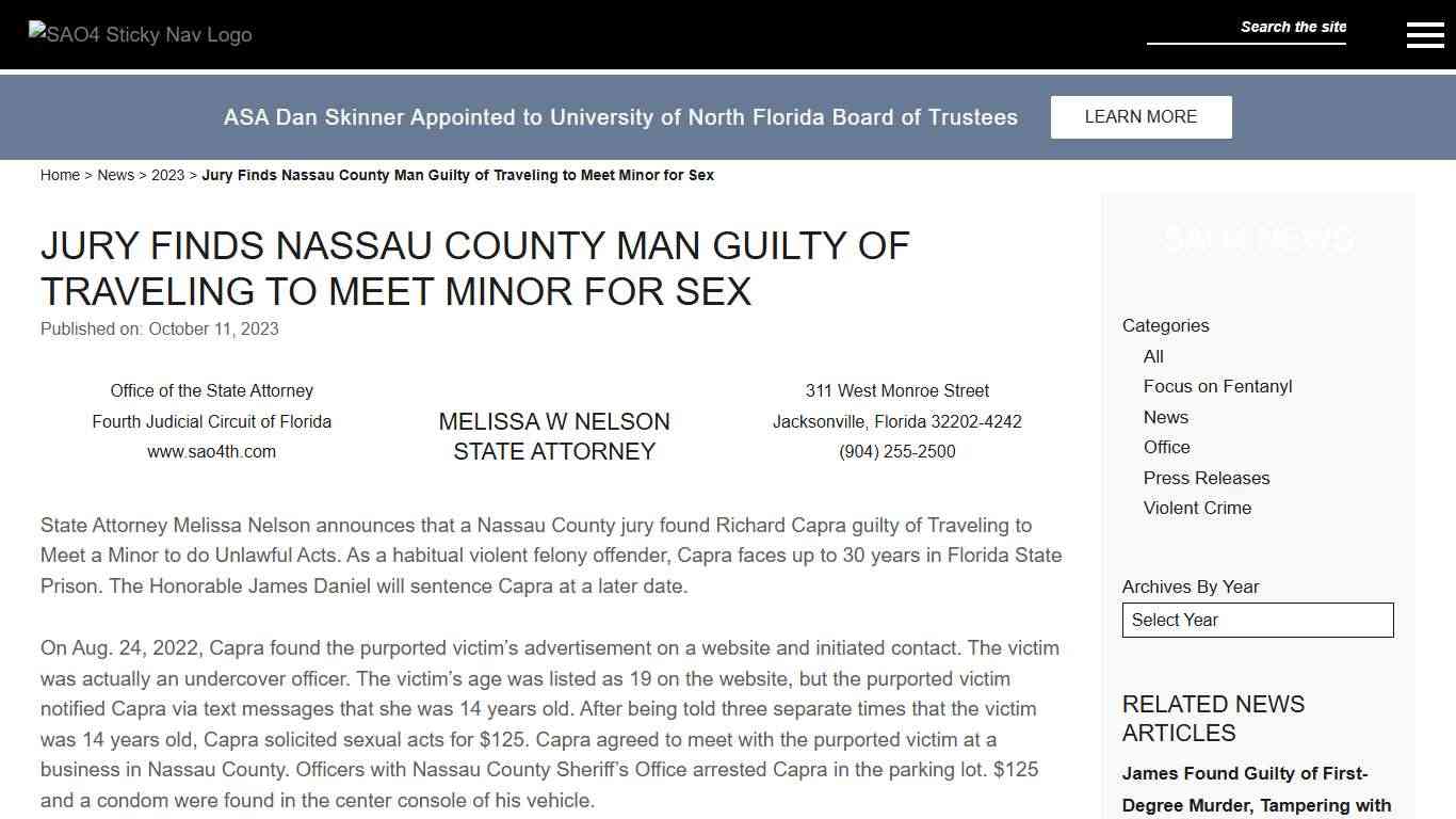 Jury Finds Nassau County Man Guilty of Traveling to Meet Minor for Sex