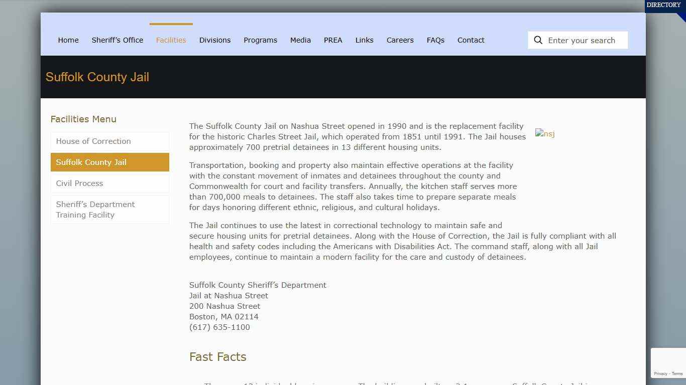 Suffolk County Jail · Suffolk County Sheriff’s Department